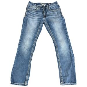 Buckle BKE Jeans Men's 32x28 Blue Denim Jake Straight Leg Medium Wash Distressed